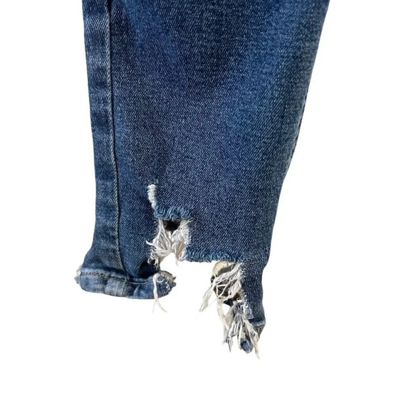 TopShop Jamie Jeans Waist 30" Frayed Distressed Hem Medium Wash Denim Stretch - Picture 4 of 8